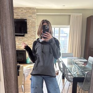Women's Gray and Black Hoodie